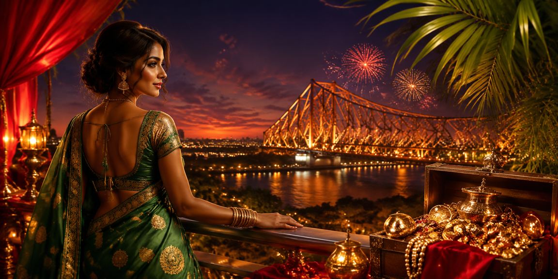 Lottery winner celebrating at Kolkata Howrah Bridge